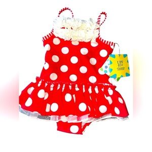 NWT 6-9 Month Red/White One-Piece Swimsuit**